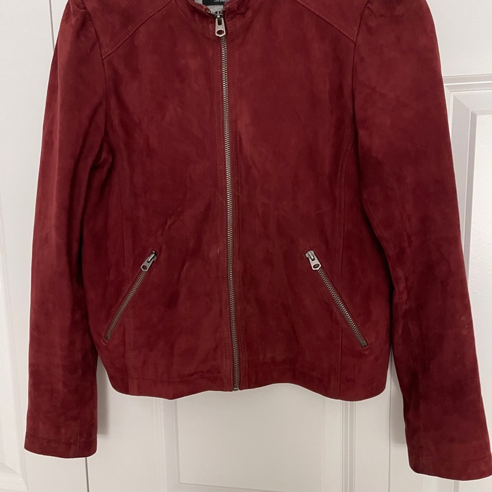 Lucky Brand Genuine Suede Nubuck Soft Leather Moto Jacket